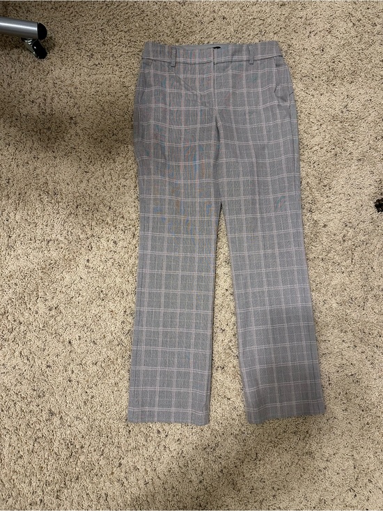 Express Pants - Express Editor Boot Mid Rise Gray Plaid Dress Pants